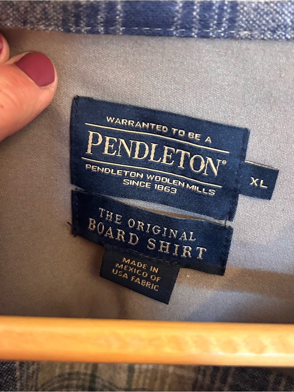 Pendleton Navy and Cream Plaid Button-Up Board Shirt - Picture 5 of 13
